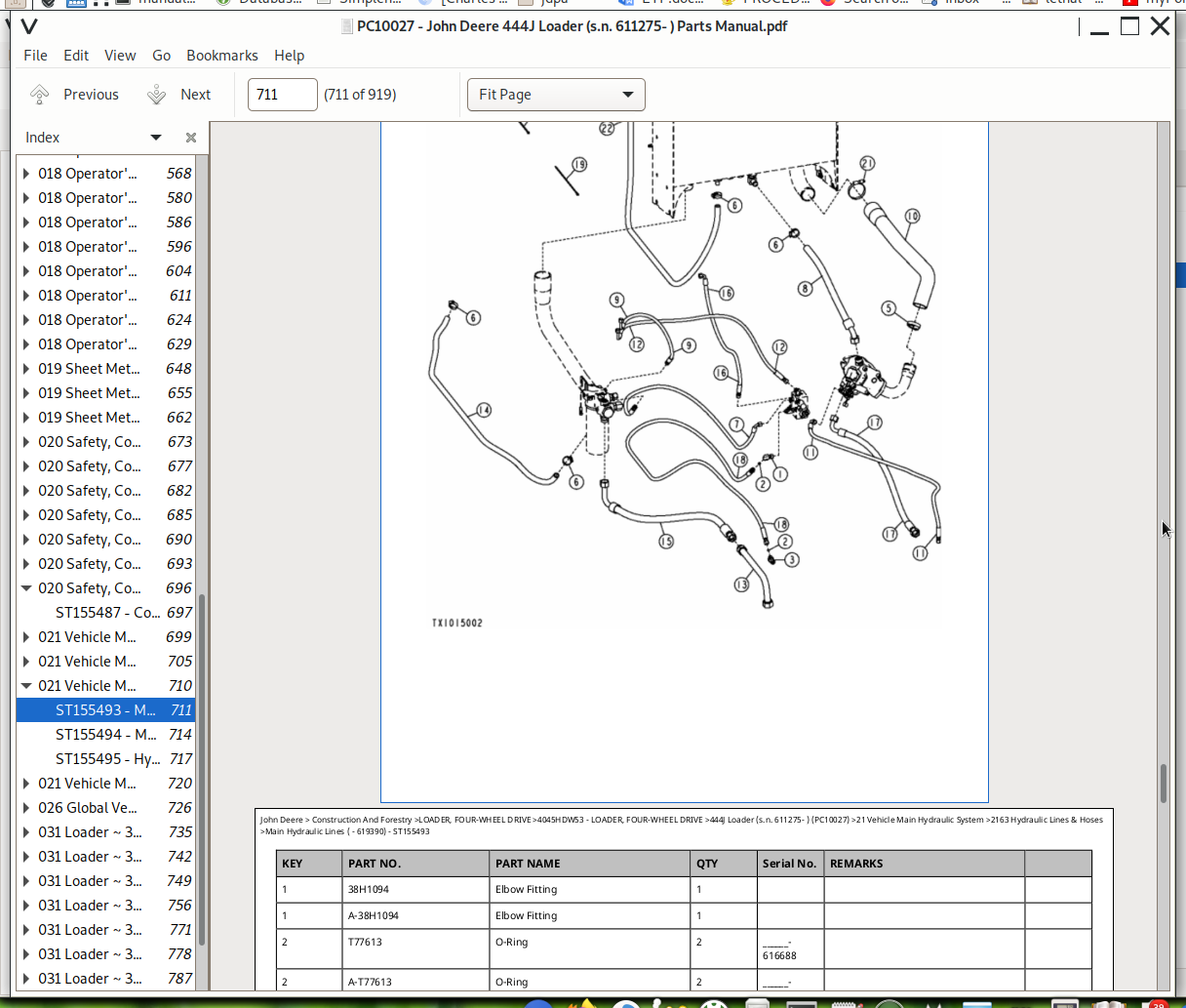 John Deere 444J Loader Parts Catalog (PC10027) A++ Repair Manual Store